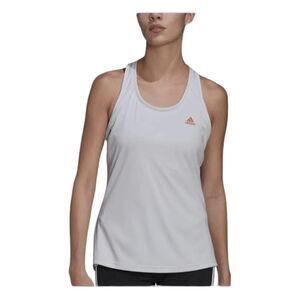 adidas Primeblue Designed 2 Move 3 Stripes Tank Top Gray Coral Knit Sleeveless S